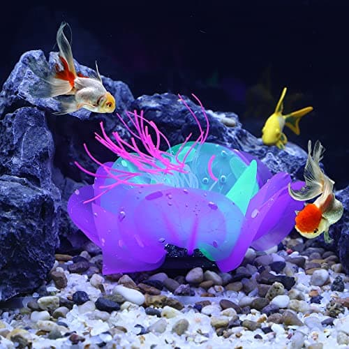VOCOSTE Aquarium Simulation Corail Aquatique Fleur, Silicone Décoration Violet