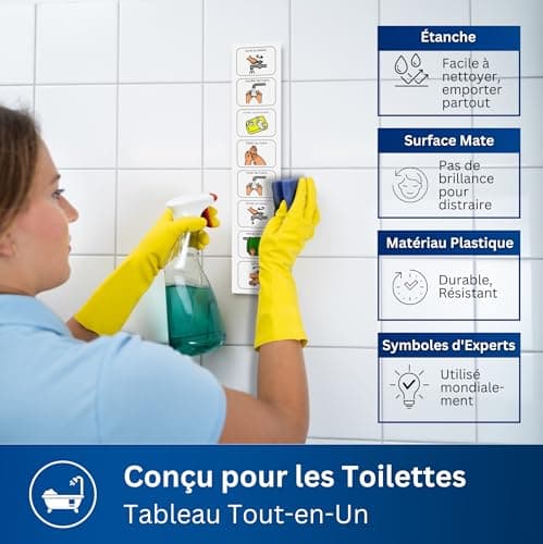 Lavage des Mains -Tableau Visuel Apprentissage Enfant –Séquentiel Autonomie Hygiène des Mains – Pictogrammes Autisme-Outil pour la Maternelle/TSA/TDAH