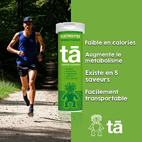 TA ENERGY - Tube x12 Pastilles - Pastilles d'hydratation - Sels Minéraux - Vitamines - Faibles en calories - Réduit les crampes - MADE IN France (Pastèque)