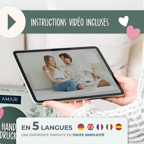 AMARI® Kit d'empreintes de main 3D pour couples et la famille - Kit d'empreintes de plâtre mains - Pour plâtre main - Cadeau