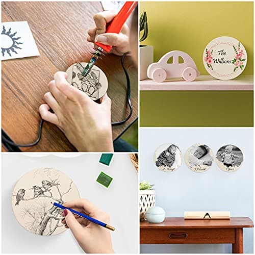 BELLE VOUS Lot de 100 Disques de Bois Bruts - Tranche de Bois 10 cm avec 2 mm d’Epaisseur - Rondin de Bois Naturel pour Vos Décorations, Loisirs, Etiquettes, sous-Verre, Ornements, Bricolag
