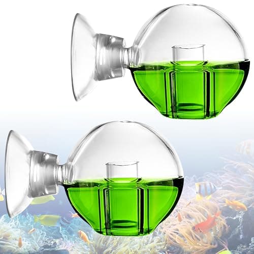 Heveer Moniteur de CO2 pour Aquarium avec Ventouse Test de CO2 pour Aquarium Drop Checker CO2 en Verre pour Aquarium d'eau Douce 2 Pièces