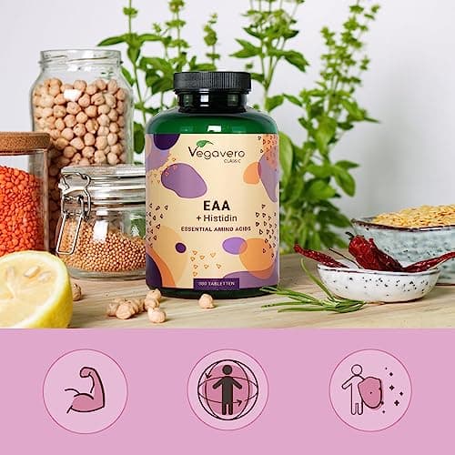 BCAA 2.1.1 | Dosage Elevé : 3000 mg | 8 Acides Aminés Essentiels (EAA) + Histidine | 100% NATUREL | Récupération + Développement Musculaire | Sans Additifs & Vegan | 300 Comprimés | Vegavero®