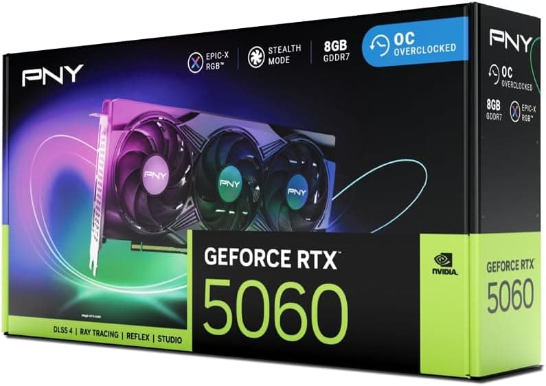 PNY Carte Graphique GeForce RTXTM 5060 8Go ARGB OC Triple Fan DLSS 4