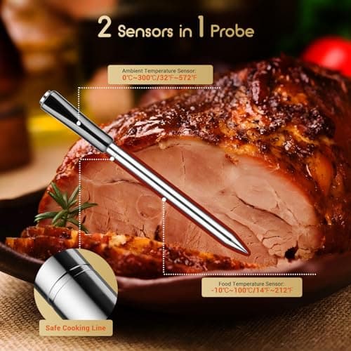 INKBIRD INT-11P Thermomètre à viande Sans Fil, Thermomètre Barbecue Bluetooth 91 m/300 pieds Contrôle App avec Alarmes de Température Intelligentes pour Four Gril Four Cuisine BBQ Fumoir