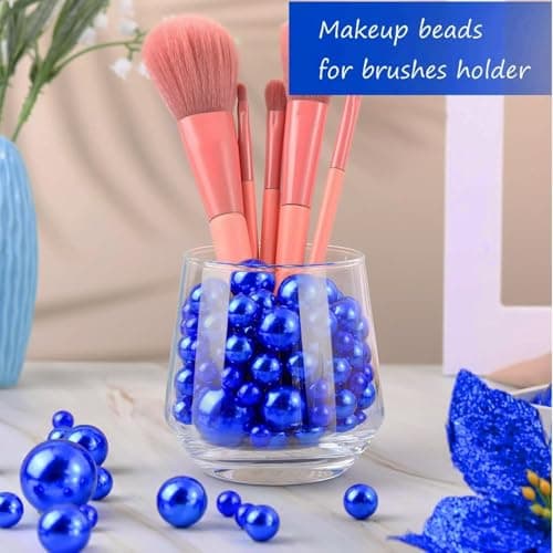 Perles Flottantes 200 Pièces Perles Non Poreuses Bleu Perle Flottante pour Vase Perles de Bougie Flottantes les Perles de Sirène Conviennent aux Fêtes, Décoration de Remplissage de Vase