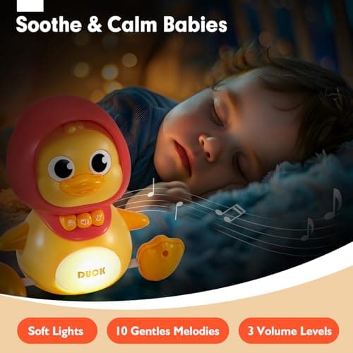 hahaland Jouet Bebe 1 an Canard Qui Marche Bebe, Jouet Bebe 6 Mois Jouets Musicaux avec Musique & Lumière, Jeux Montessori 1 an Jouet Enfant 1 2 Ans Cadeau Enfant 1 2 Ans Garcon Fille