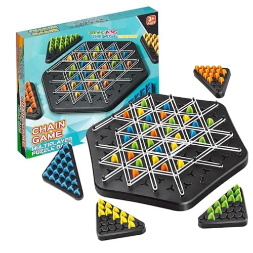 Jeu De Triangle en Chaîne, Jeu De Triggles Amusant, Jeu De Cheville Interactif, Jeu De Cheville De Bureau Classique, Jeu D'échecs Stratégie Triangle, Jeu Stratégie Casse-tête pour Enfant