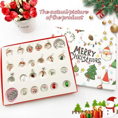 Calendrier De L'Avent 2024 Bracelets à Breloques,Calendrier De NoëL Bracelet Fabrication,Calendrier De L'Avent 2024 Enfant Fille Bijoux Diy Christmas Advent Calendar Bracelets Set