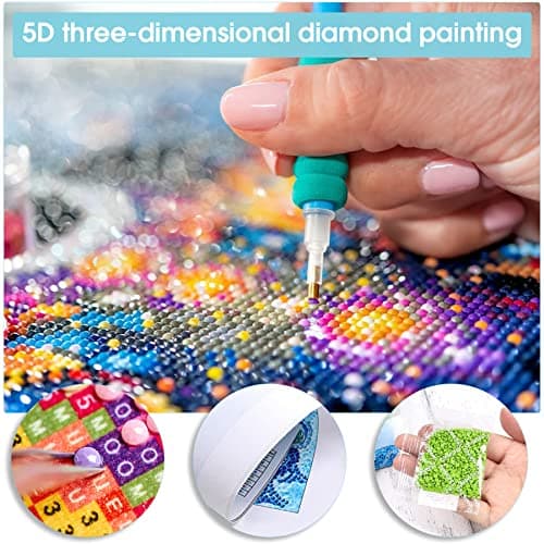 Pavemlo 5D DIY Diamond Painting Kits Dragon Aux Yeux Verts, Diamant Peinture Point De Croix Broderie Animal, Strass Complet Image Arts Pour Peinture Salon Chambre Décoration Sticker Mural 30x40 cm