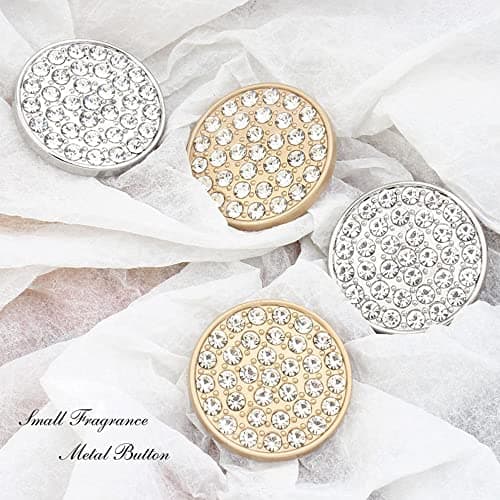 ftiemlovde 10 Gros Boutons Argent Mercerie Pour Blazer MéTal à Coudre Avec Strass,Couvre Boutons Couture de Manchettes Femme Chemise Smoking,Perfect Homme Boutons Pantalon Pour Capitonnage(G10S 12mm)