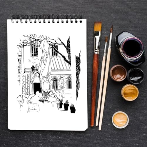 Aunphuw Carnet Dessin A5 Sketchbook, 120GSM Cahier Dessi Reliure Spirale Papier Dessin Cahier avec Couverture Rigide de Croquis Papier sans Acide 120 Pages pour Enfant et Adultes D'artiste