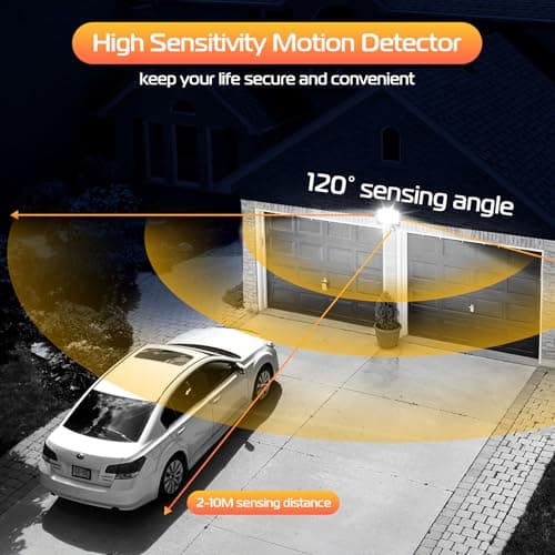 HAPYLUMI 50W Projecteur Exterieur LED Detecteur de Mouvement, 5000LM Spot LED Extérieur Avec Detécteur 6500K Blanc Froid, IP67 Étanche Phare LED Éclairage Extérieur pour Patio, Jardin, Terrasse