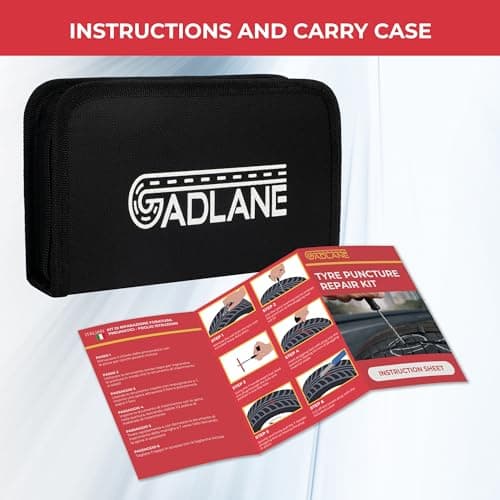 GADLANE Kit Reparation Pneu À Plat De Crevaison sans Chambre À Air Outils De 7 Pièces pour Camion De Moto De Voiture Automatique d'urgence VTT Jeep Tracteur