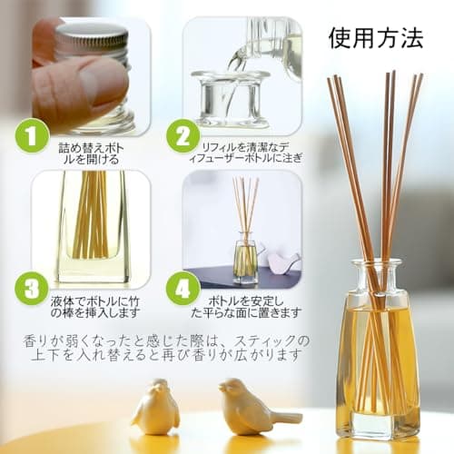 Recharge pour Diffuseur de Jasmin 200ml - Naturelle Huile Essentielle de Jasmin - Parfum Frais et de Longue Durée - Idéal pour Aromathérapie - Assainisseurs de Air de la Grande Pièce