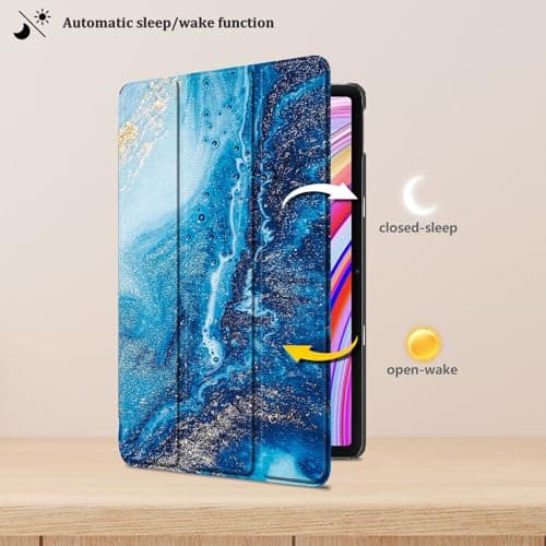 HEISHAYU Coque Étui pour Xiaomi Redmi Pad Pro/Pro 5G / Poco Pad 12.1 Pouce 2024, Housse de avec Veille/Réveil Automatique, Z-Vagues
