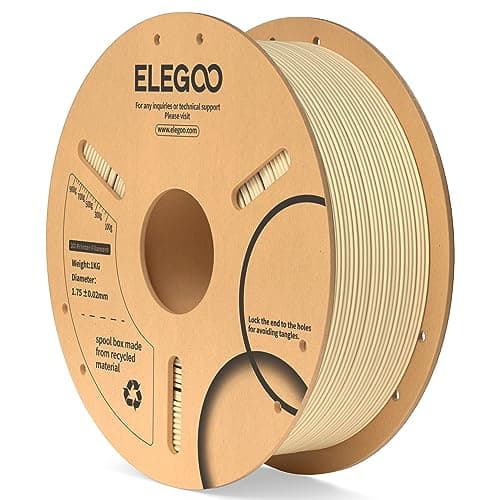 ELEGOO Filament PLA 1.75mm Beige 1KG, Filament pour Imprimante 3D Précision Dimensionnelle +/- 0.02mm Bobine de Carton Filament d'Impression 3D Convient à la plupart des Imprimantes 3D FDM