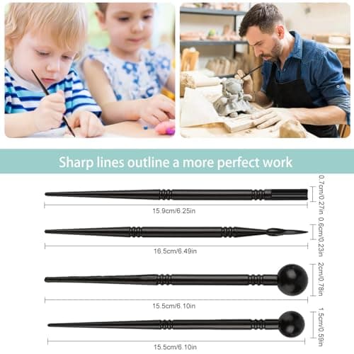 24pcs Outil de Poterie Sculpture Argile Burin Modelage, Outils de Sculpture,Kit d'outils Poterie pour Céramique,pour Sculpture,Artiste DIY,Art de Gaufrage,Menuiserie,pour Débutants ou Professionnels