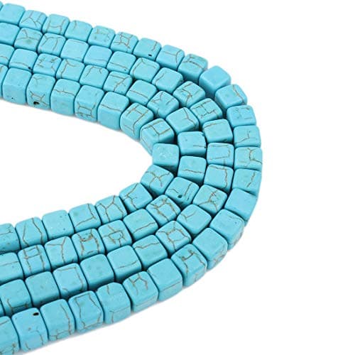 Lot de 50 perles turquoise semi-précieuses 8 mm - 1 fil de pierres précieuses bleues - G248