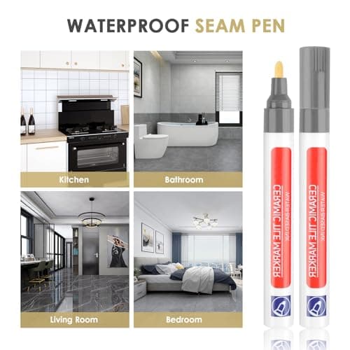 Penriter Stylo Joint Carrelage Gris 6pcs, 5ml Imperméable Marqueur Joints, grishisseur joint Carrelage, Stylo à Coulis de Réparation pour Salle de Bain, Cuisine, Carrelage, Sol
