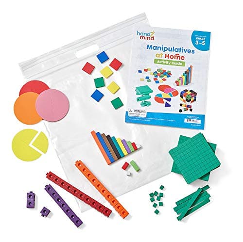 Learning Resources Kit de matériel de manipulation à domicile, objets mathématiques à manipuler pour l’apprentissage à domicile avec des cubes à emboîter, des cubes de base 10, 8+