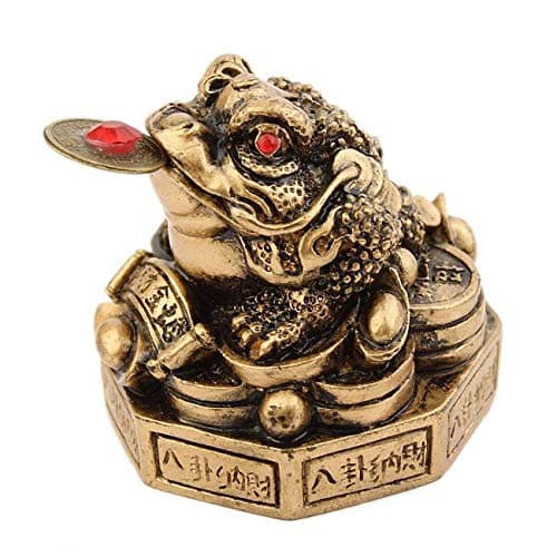 lachineuse - Crapeau de Fortune Feng Shui - Crapeau à 3 Pattes - 4,5 x 4,5 x 4,5 cm - Décoration Japonaise Asiatique - Objet Déco Salon, Bureau - Idée Cadeau Asie - Figurine Grenouille Porte-Bonheur