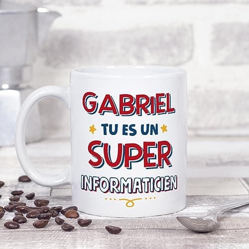 Mugffins Tasses Personnalisables pour INFORMATICIEN homme - En Français - Cadeau Personalisé- Tu es Super - 11 oz / 330 ml