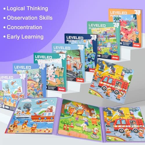 ASTARON Puzzles magnétiques pour Enfants, 16-20-25 pièces Puzzles magnétiques d'apprentissage pour Les Voyages, Jouets de Voyage, activités en Voiture et en Avion pour Les Enfants