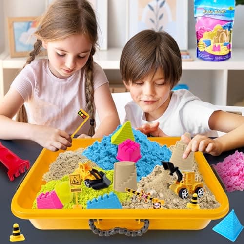 Magic Sand - Sable de jeu avec 1800 g de sable magique sensoriel pour garçons et filles de 3, 4, 5, 6, 7 ans et plus