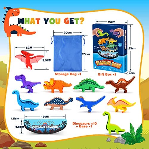 GeschenPark Jouet Enfant 3 4 5 Ans Garçon, Dinosaure Jouet 3-6 Ans Jeux Enfant 3 4 5 6 7 Ans Cadeau Enfant 3-7 Ans Jeux de Société Enfant Smart Games 23-6 Ans Cadeaux Noel Jouet en Bois