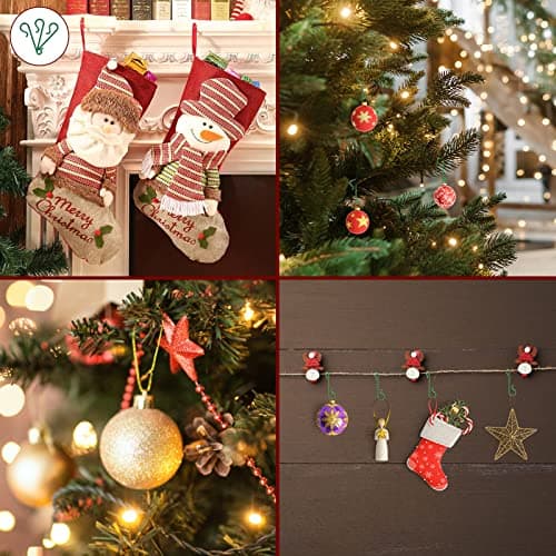 Annhao 230 Pièces Crochets d'arbre de Noël, Crochet Boule de Noel en Forme de S, Crochets d'Ornement de Noël, Accroche boule de noel, Cintres pour Sapin de Noël, Guirlande de Noël, Vigne de Noël(Vert)