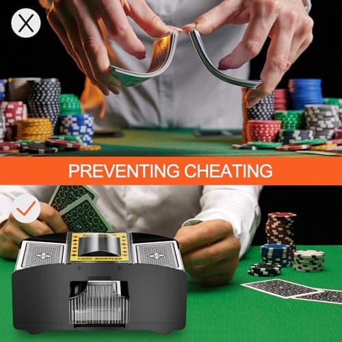 Gvolatee Melangeur de Carte Électronique, Mélangeur de Cartes à Jouer, Trieur de Carte, Card Shuffler 1-2 Ponts, Automatique d'Outil de Mélangeurs de Carte, pour UNO, Poker, Blackjack, Texas Hold'em