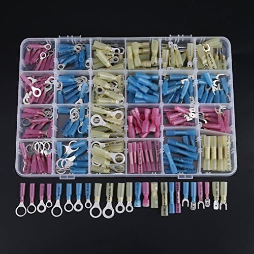 Lot de 240 connecteurs thermorétractables isolés thermiques et électriques avec bornes de fils Rouge & Bleu & Jaune