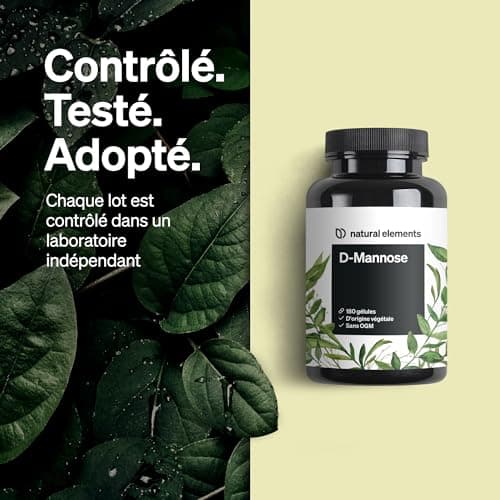 D-Mannose – 180 gélules – 1800mg de D-mannose par dose journalière – végane, dosage optimal, sans additifs indésirables – produit et testé en laboratoire en Allemagne