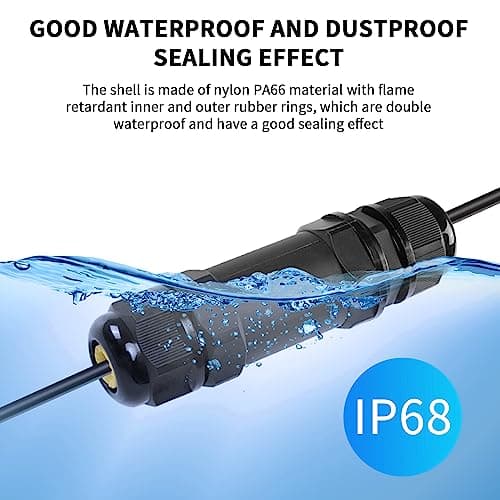 YAODHAOD IP68 Connecteur de câble électrique étanche pour extérieur 2 voies 5 broches pour gamme de fils de Ø5 à 10 mm (AC 450 V, 24 A) Boîtes de cordon externes (forme en I - 5 broches)