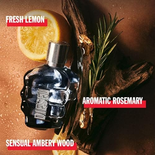 DIESEL Only The Brave - Eau De Toilette Homme - Boisé Ambré - Citron Frais, Ambre & Accord de Cuir - Tenue Longue Durée - Spray Vaporisateur
