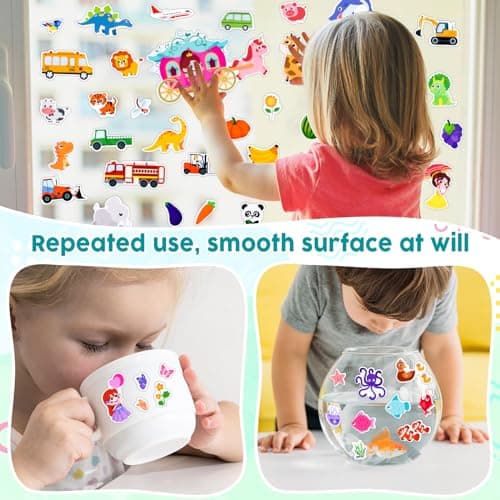 ASTARON Livre d'autocollants de véhicule pour les tout-petits, autocollants de véhicule imperméables réutilisables, jouets de voyage pour activités d'avion pour enfants