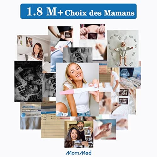 Test de Grossesse MomMed (HCG20), 20 Test de Grossesse avec 25 Gobelets d'Urine, Résultats Rapides et Précis de 25 mUI/ml, Tests de Grossesse Précoce à Domicile