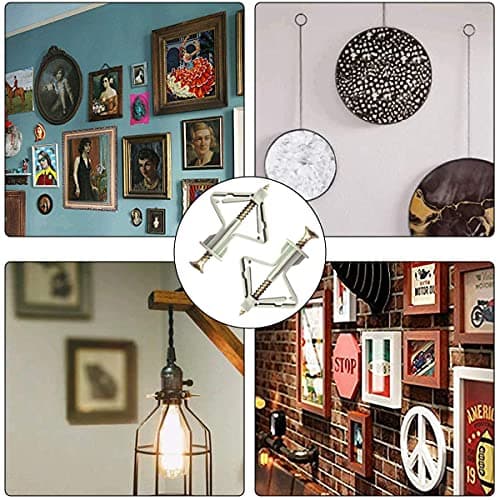 50 Pièces Chevilles pour Plaque de Plâtre, Chevilles avec Vis pour Plaques de Plâtre, Fixations Murales en Plâtre, Fixations Murales Creuses, pour Installation Murale en Plaque de Plâtre