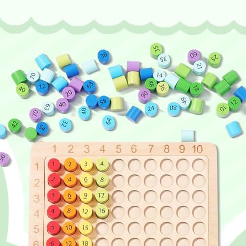 Tables de Multiplication, Table Multiplication Montessori, Jeux de Plateau Table de Multiplication en Bois Montessori, Montessori Multiplication pour 3 Ans Apprendre à Chiffres Facilejeux