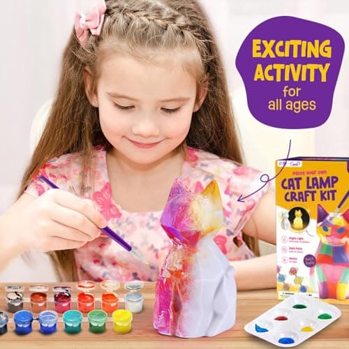 DIY-LAOESE Kit de Peinture Lampe de Chat Veilleuse 3D, Cadeau Fille 6 7 8 9 10 12 Ans, Loisirs Créatifs Bricolage Enfant, Jouet Fille Garcon, Kit d'Arts et d'Artisanat, Idee Cadeau Fille 4-12 Ans