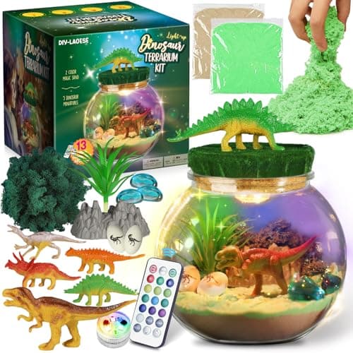 Cadeaux Dinosaures pour garçons - Kit de Terrarium Dinosaure pour Enfants - Cadeau d'anniversaire pour garçons âgés de 4 5 6 7 8-12 Ans - Jouets Dinosaures pour garçons - Kit d'artisanat pour Enfants
