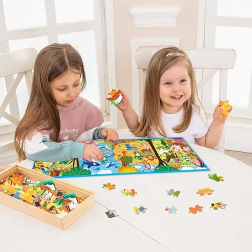 Jeu Magnétique Puzzle, Jouet Puzzle en Magnétique pour Enfants, Montessori Puzzle Enfant Quiet Book, Puzzle Animaux, Jeux de Puzzle pour Enfants, Jeux de Voyage Enfants à Partir de 3 4 5 Ans