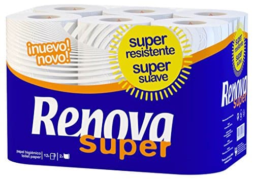 Renova Super Papier Hygiénique 2 plis blanc, 12 rouleaux