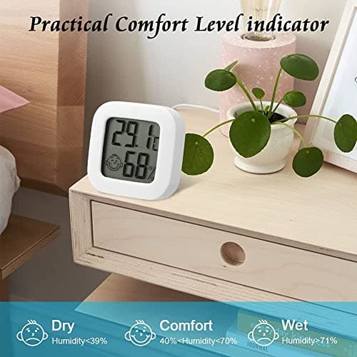 flintronic Thermomètre Hygrometre Interieur, 3PCS Mini Thermomètre Hygromètre Intérieur Digital à Haute Précisio,Thermomètre Précis et Hygromètre pour La maison,Le bureau,Les Reptiles,La Pépinière
