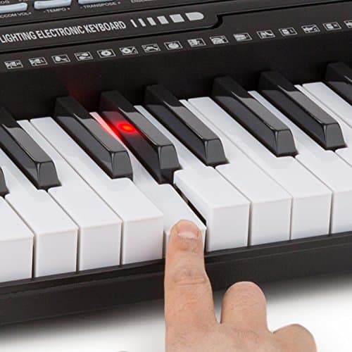 Schubert Etude Keyboard - Piano électrique, clavier, fonction d'enregistrement, fonction lecture, mode apprentissage, AUX, haut-parleurs stéréo, alimentation sur secteur ou batterie, 255 rythmes Noir
