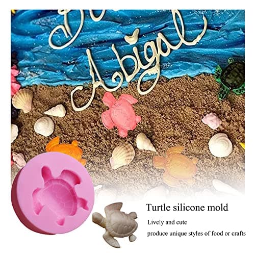 4 Pièces Moule Silicone Tortue Moules À Fondant Animaux Moulle Silicone Patisserie 3D Animal Tortue Silicone 3D Moules de Cuisson pour Décorer des Gelée Chocolat Gâteaux Bonbons
