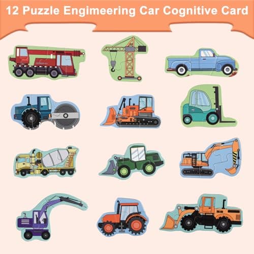 ASTARON Puzzle magnétique avec 60 Autocollants gonflés pour Tout-Petits, 41 pièces Puzzles pour Tout-Petits éducation préscolaire Apprentissage Jouets de Voyage Voiture Avion activités
