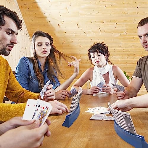 Aatpuss 2 Pièces Pliable Support Carte à Jouer,Porte-Cartes à Jouer en Plastique,Porte Cartes à Jouer au Design Incurvé,Porte-Cartes Mains Libres pour Enfants,pour Kinder et Senioren