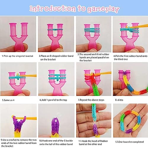 Nutabevr 2500 Élastique Bracelet Kit,40 élastiques plastique grille 32 couleurs Loom Bands avec Boîte,Accessoires pour faire des bracelets Jouets caoutchouc pour colliers pour enfants et bricolage